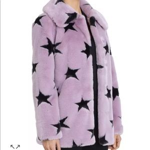 Avec Les Filles lilac star faux fur coat